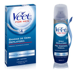 Bandas depilatorias y Spray de Veet Men