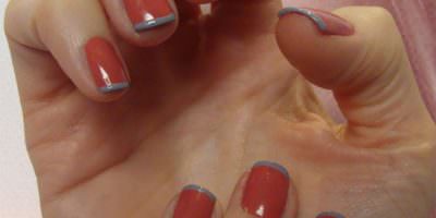 manicura francesa con colores