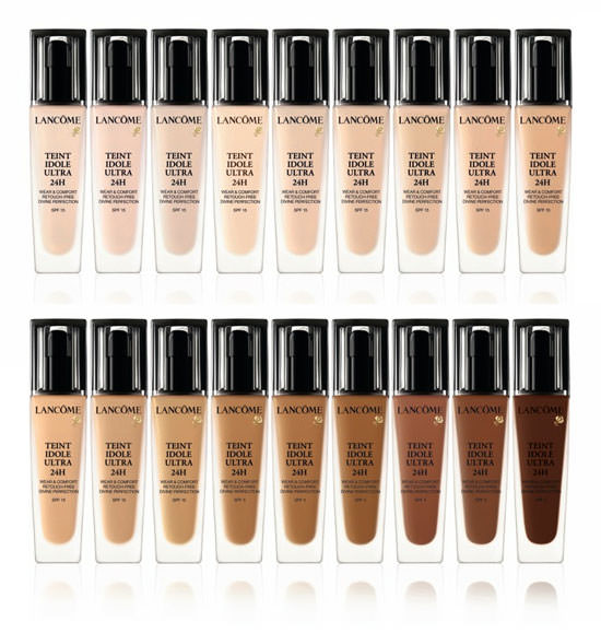 18 tonos diferentes de Teint Idole Ultra 24H de Lancôme