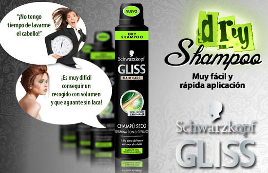 anuncio champú en seco Gliss Dry Shampoo