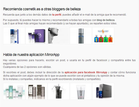 ejemplo de lotes para bloggers