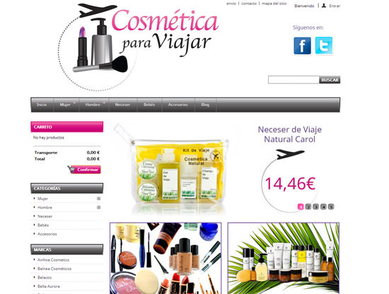 web Cosmética para Viajar